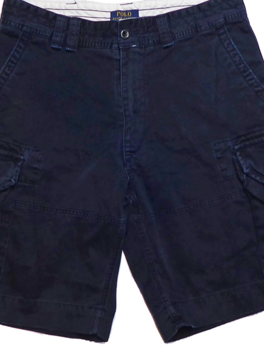 Mens Polo Ralph Lauren Shorts 10" Dark Blue Cargo Pockets 100% Cotton 34